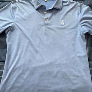 Men's light blue polo